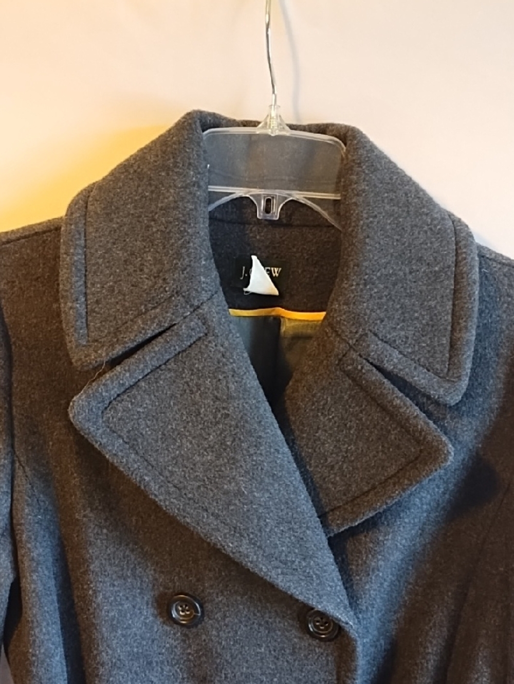 J. Crew Women's Dark Gray Wool Blend Double-Breasted Pea Coat - Picture 3 of 12